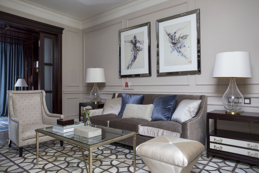 Гостиная 36 кв м Неоклассика