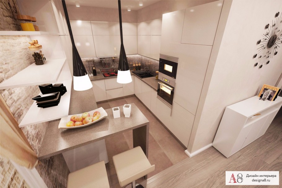 Кухня-гостиная 20 кв.м евродвушка