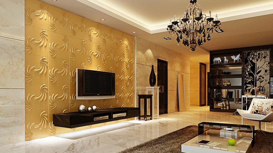 Стеновые панели в интерьере современной гостиной