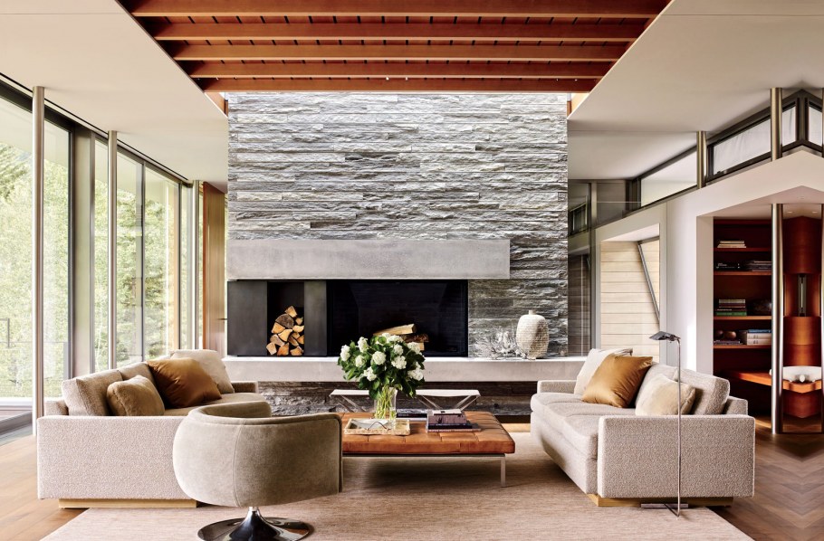 Гостиная в стиле Контемпорари дерево