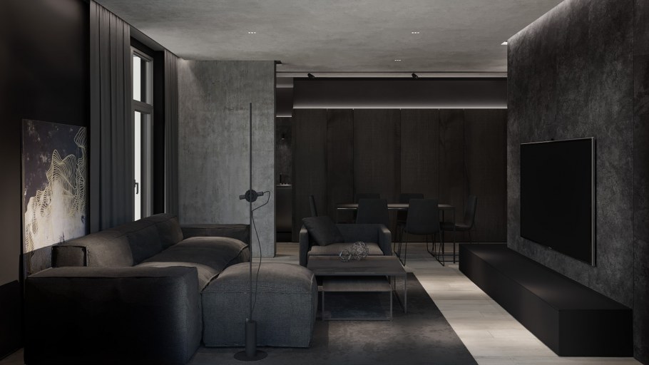 Темный интерьер