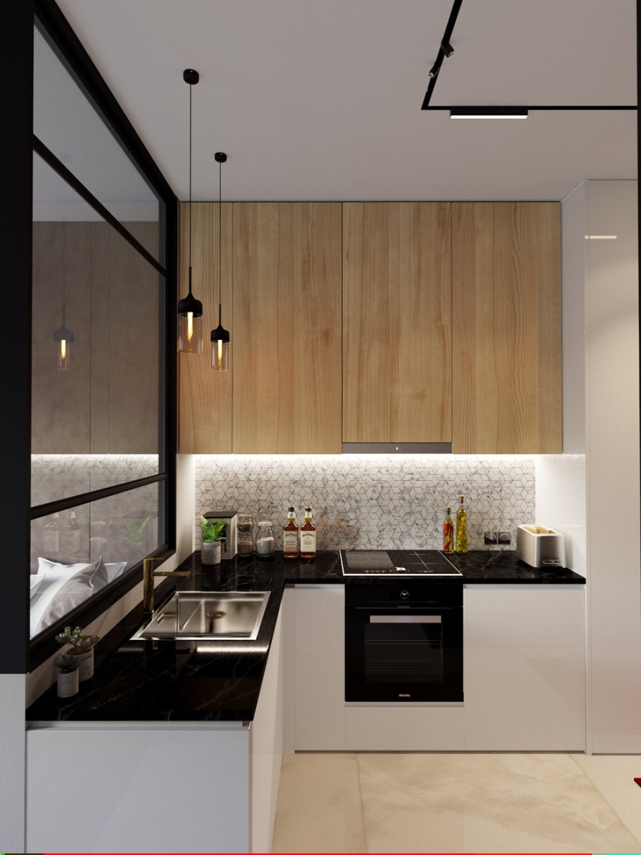 Кухня в форме трапеции