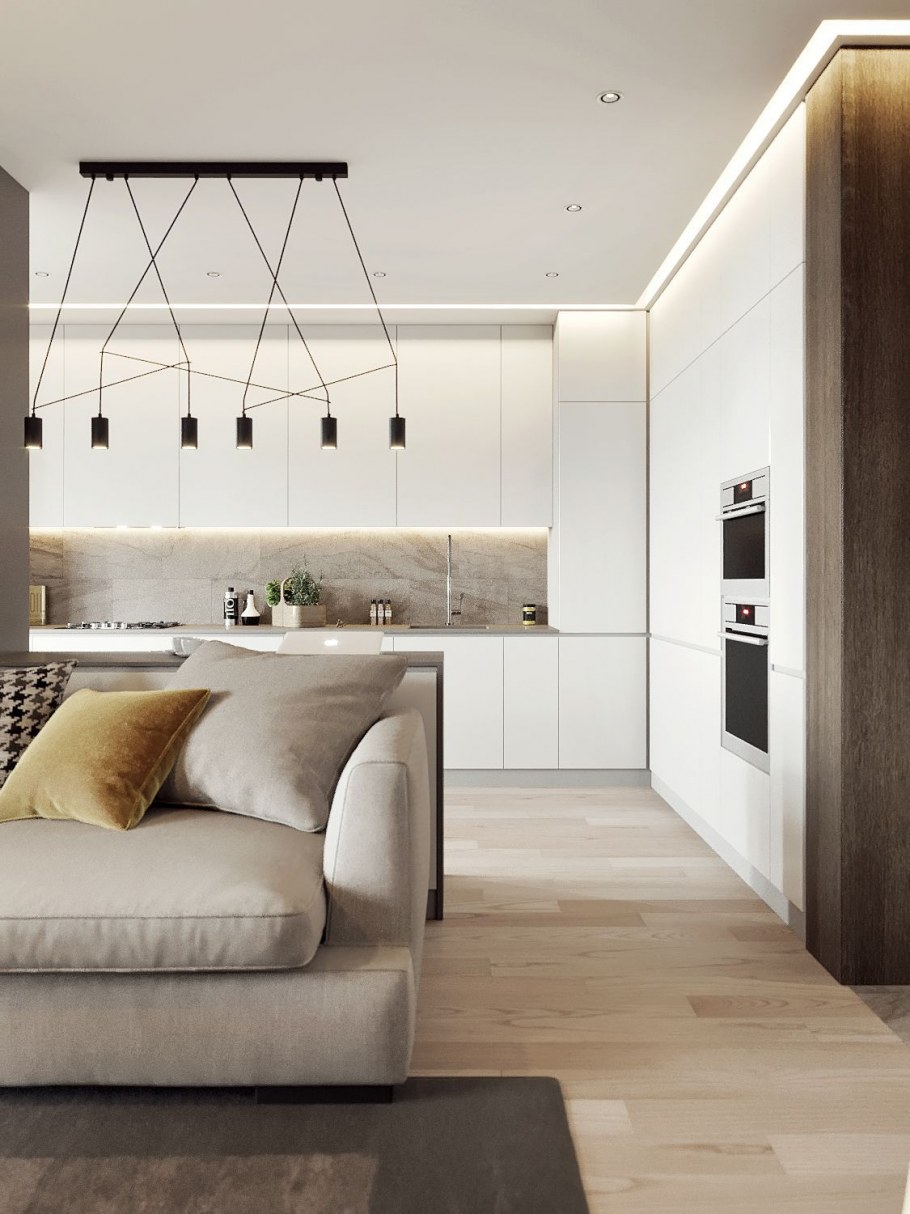 Кухни-гостиные в стиле Контемпорари