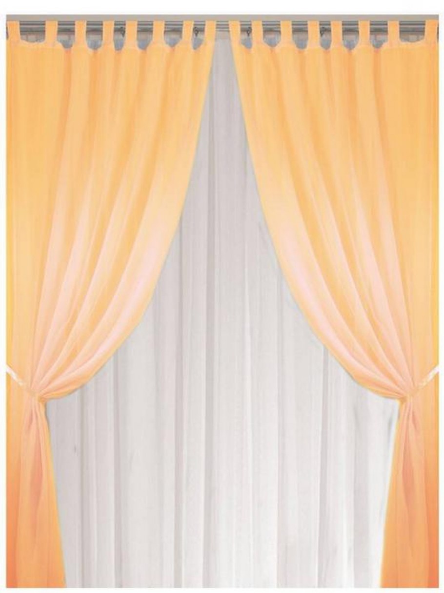 Штора вуалевая на петлях желтая 140 300 см