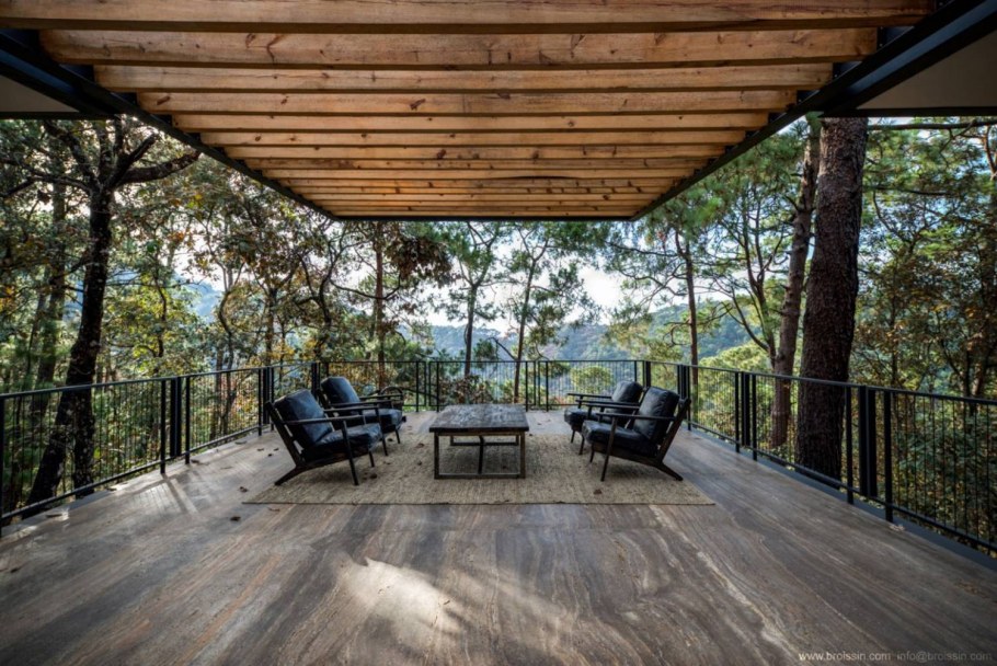 Терраса с видом на лес