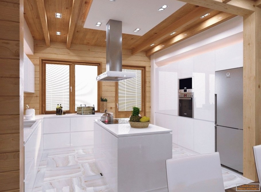 Интерьеры домов из клееного бруса