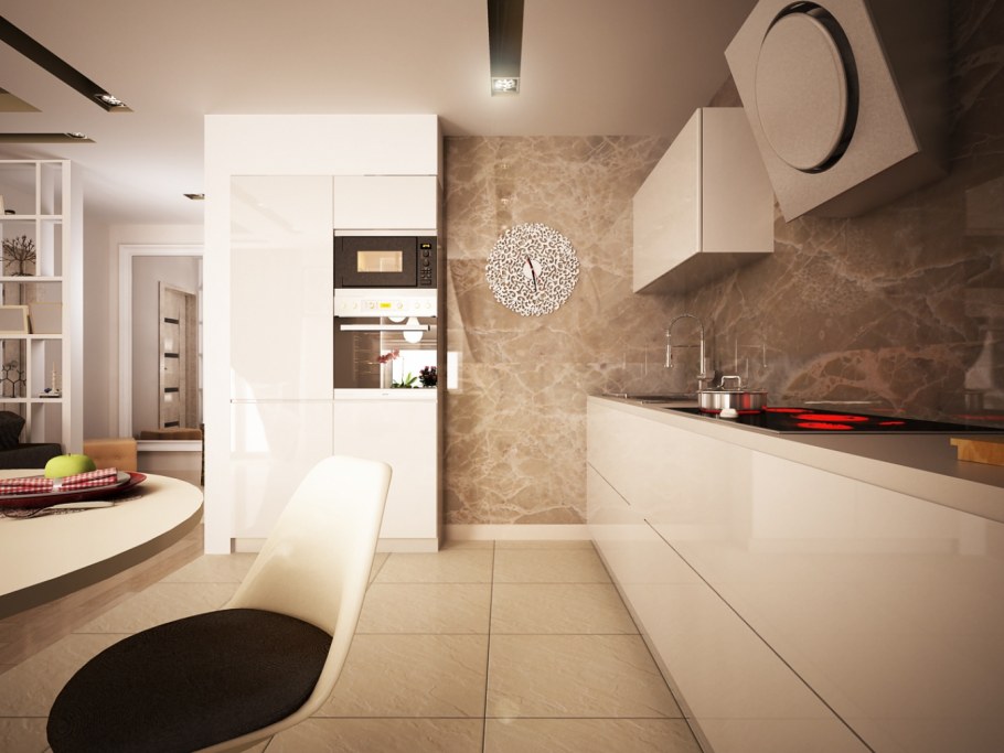 Кухня в однушке в современном стиле