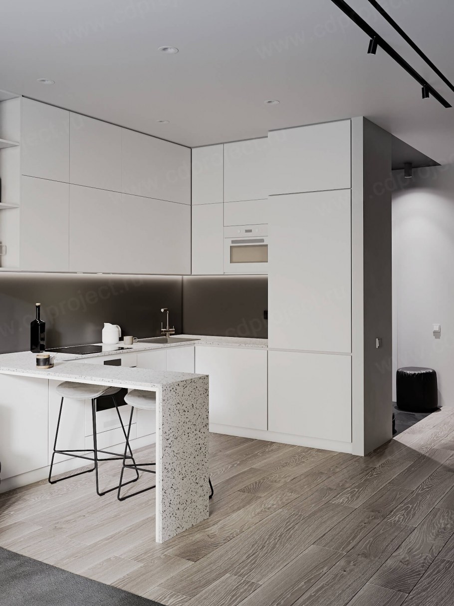 Студия в минималистическом стиле