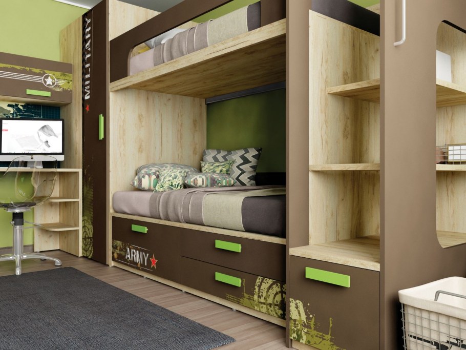 Спальня в военном стиле