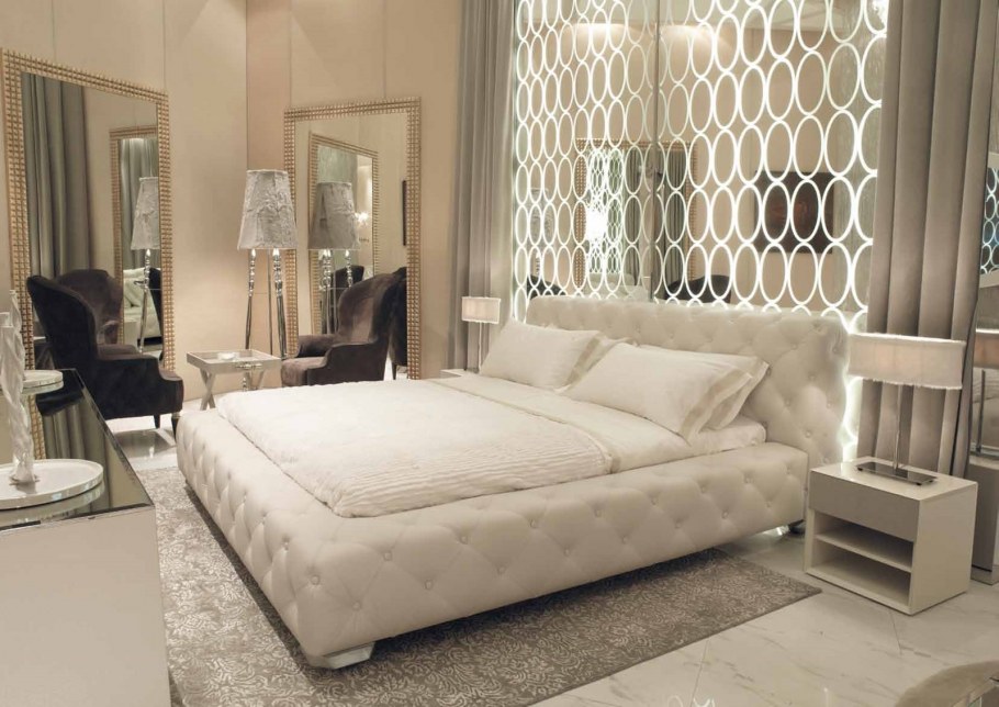 Кровать с мягким изголовьем Италия visionare