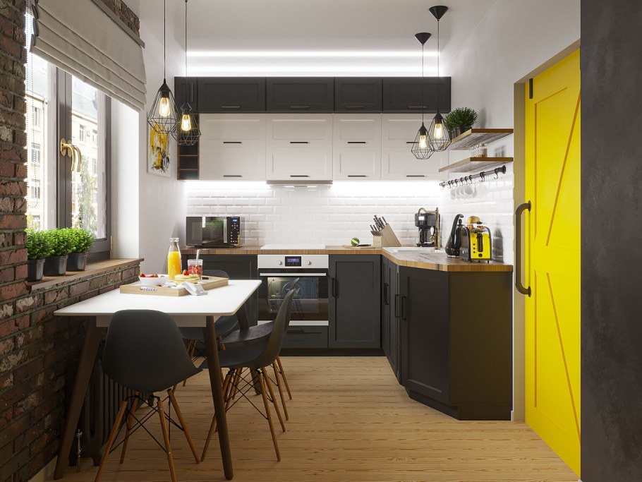 Бюджетный интерьер кухни 10 кв метров интерьер в стиле лофт