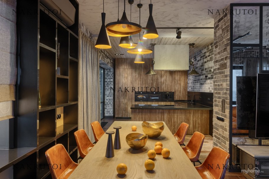 Обеденная зона в стиле лофт