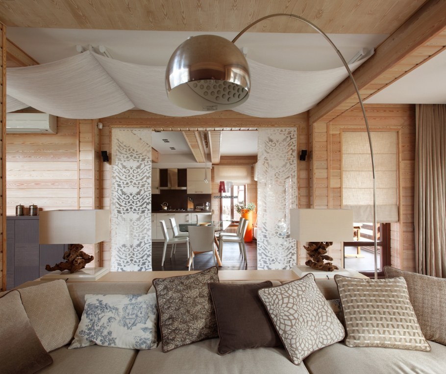 Интерьер в эко стиле в загородном доме