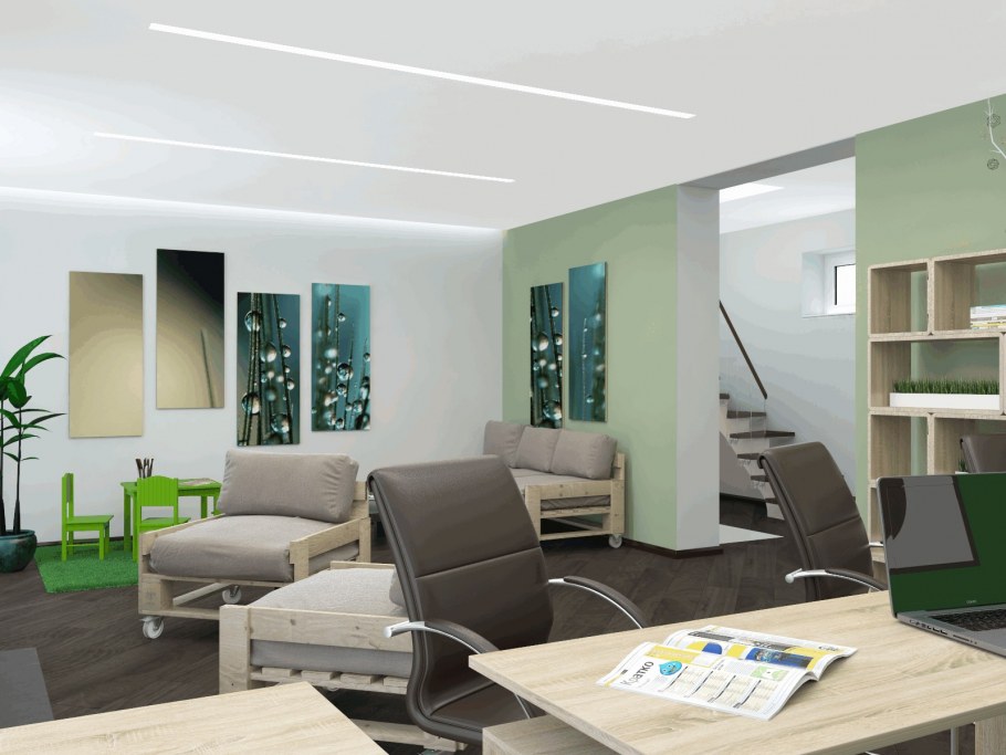 Сочетание цветов в интерьере офиса