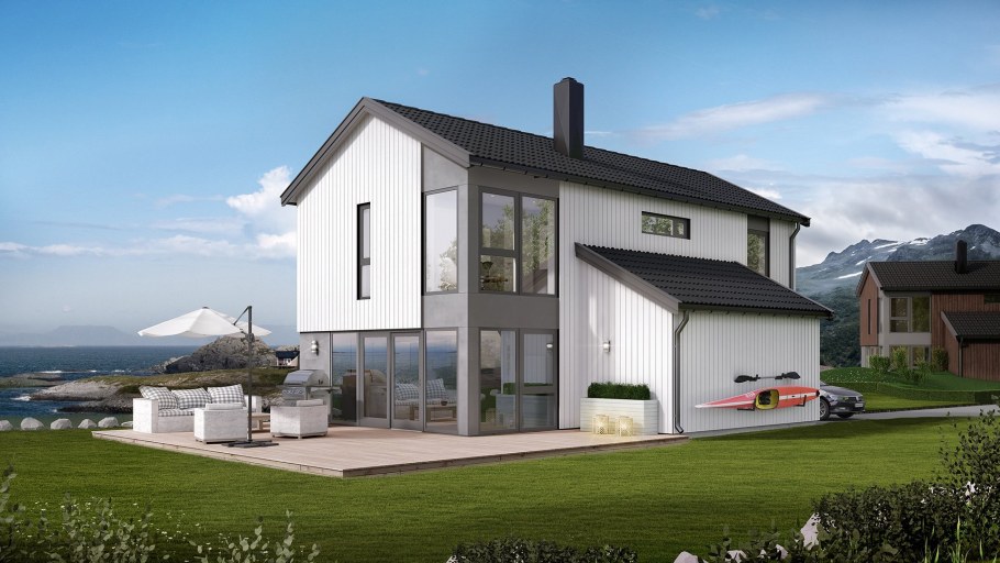 Дом в скандинавском стиле двухэтажный