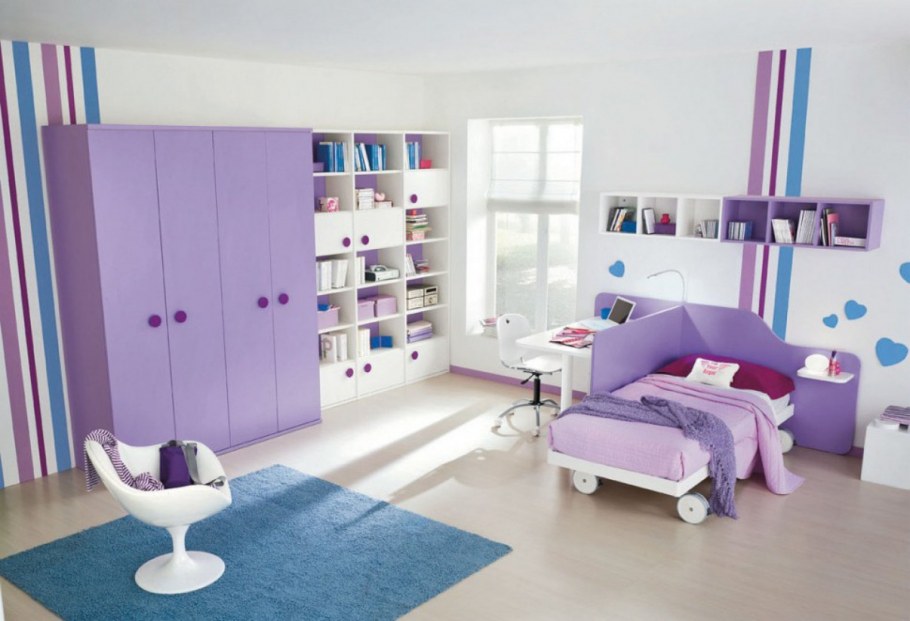 Комната для девочки в сиреневом цвете