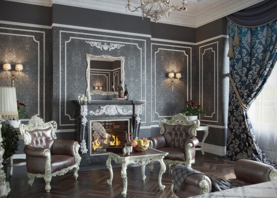 Резная мебель в интерьере