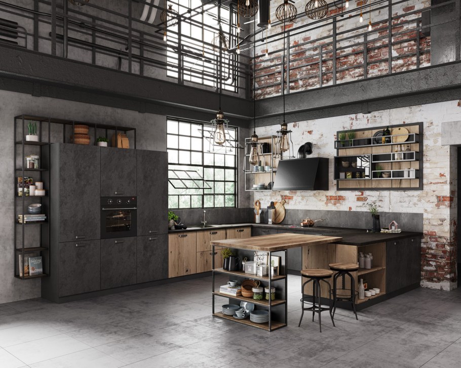 Кухонная мебель в стиле лофт