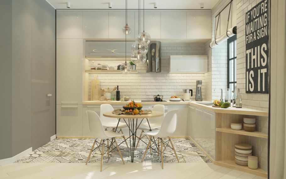 Современная кухня в светлых тонах