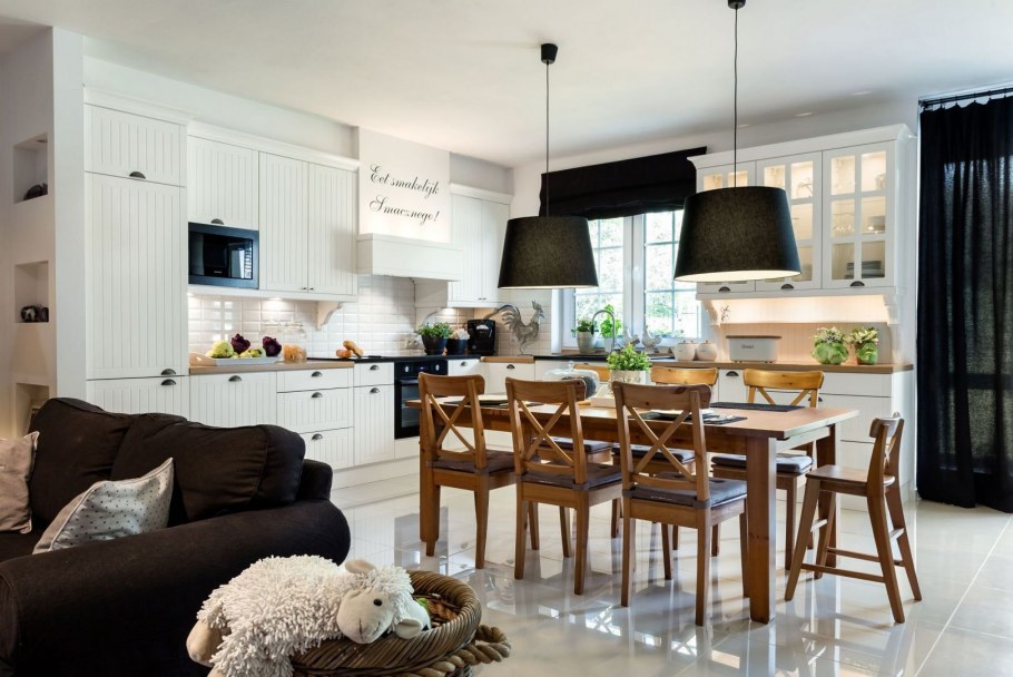 Гостиная столовая в скандинавском стиле