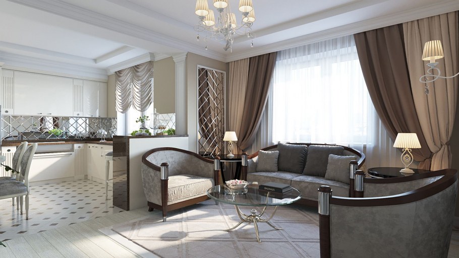 Широкий подоконник в интерьере