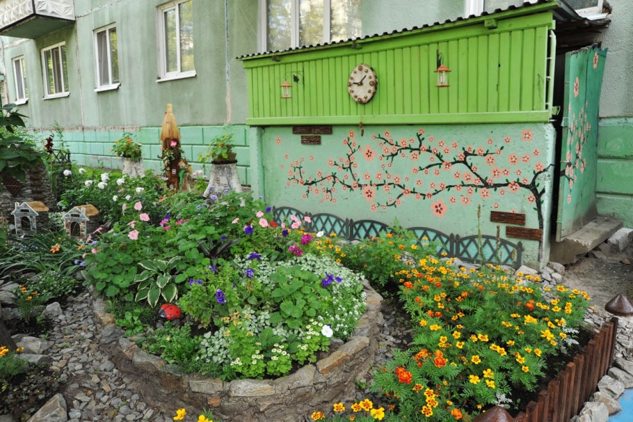 Миксбордер туя Барбарис