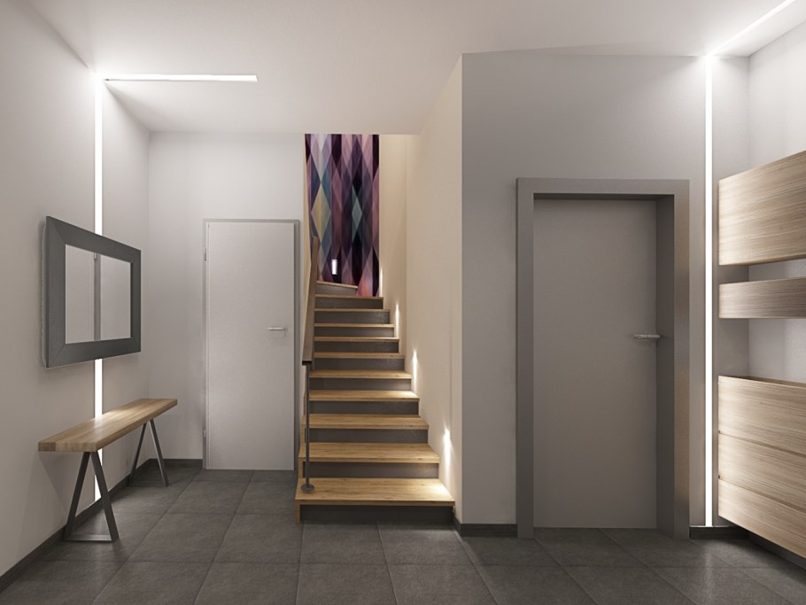 Прихожая с лестницей Минимализм