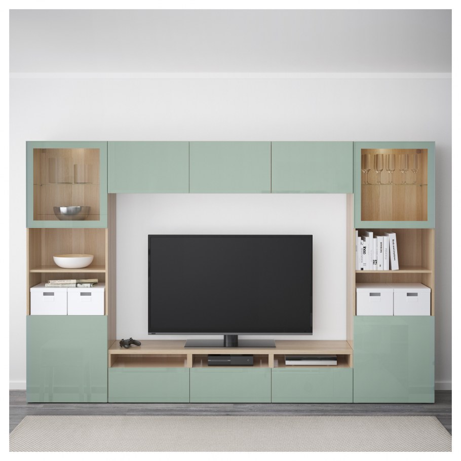 Икеа БЕСТО стенка беленый дуб