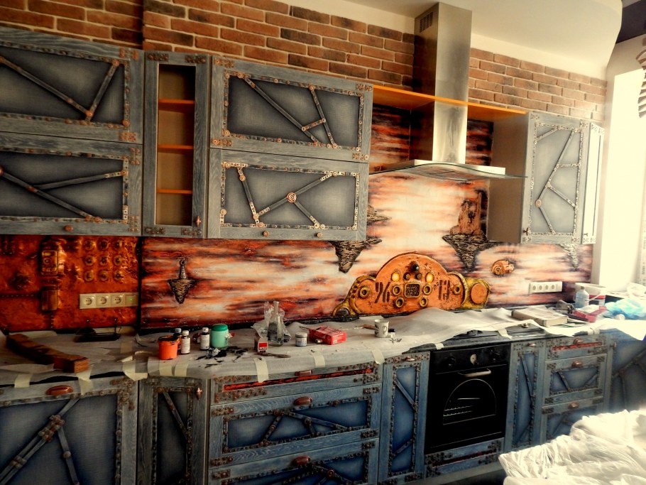 Кухня столовая в стиле лофт