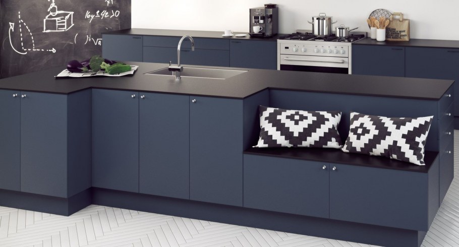 Феникс фасады кухня Fenix NTM 0721 Blu Delft