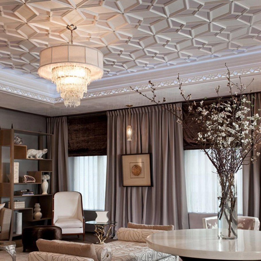 Идеи потолка в гостиной