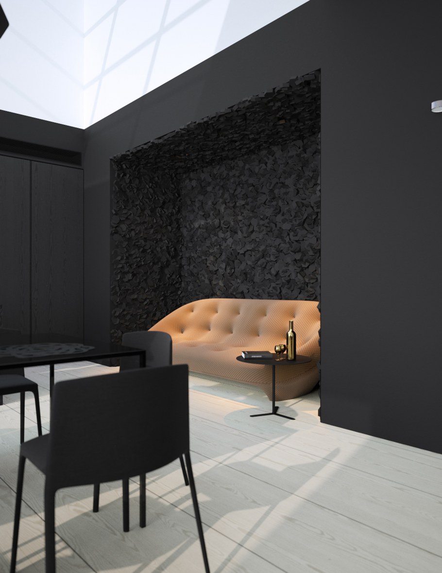 Черная стена в интерьере