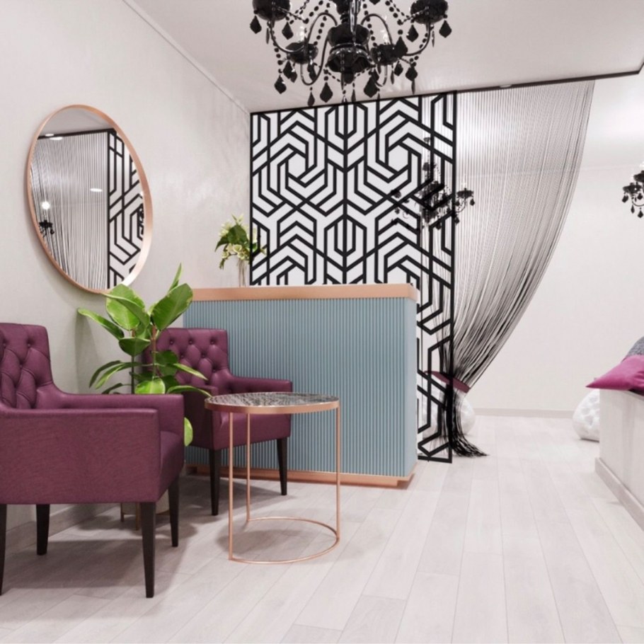 Необычное зонирование спальни