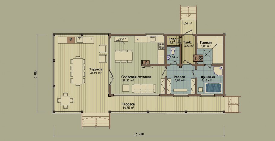 Планировка террасы