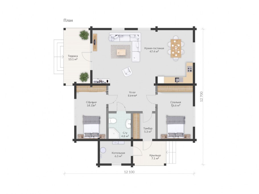 Планировка террасы