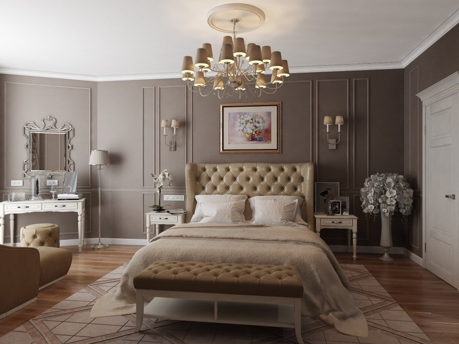 Неоклассика в интерьере спальни