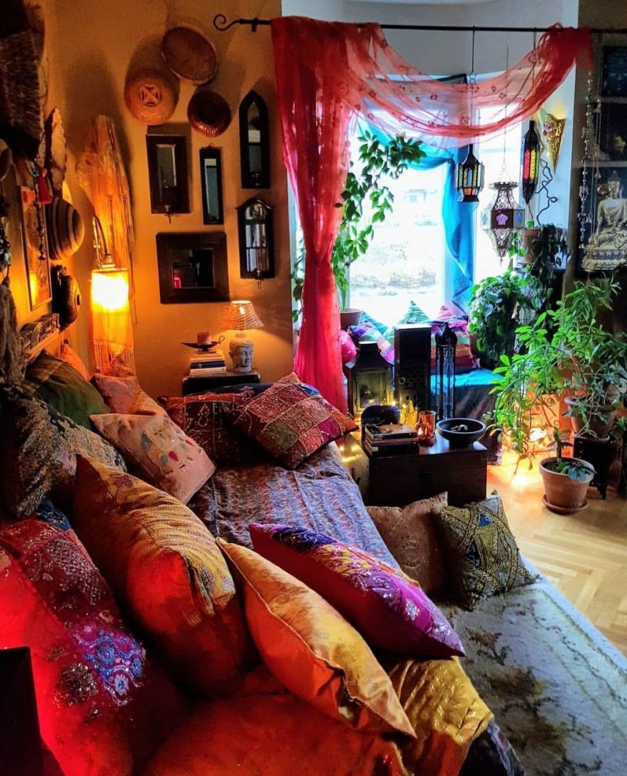 Стиль бохо в интерьере спальни