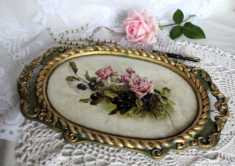 Декупаж подноса