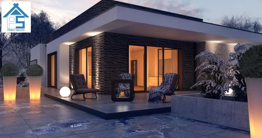 Дом с панорамными окнами и вторым светом