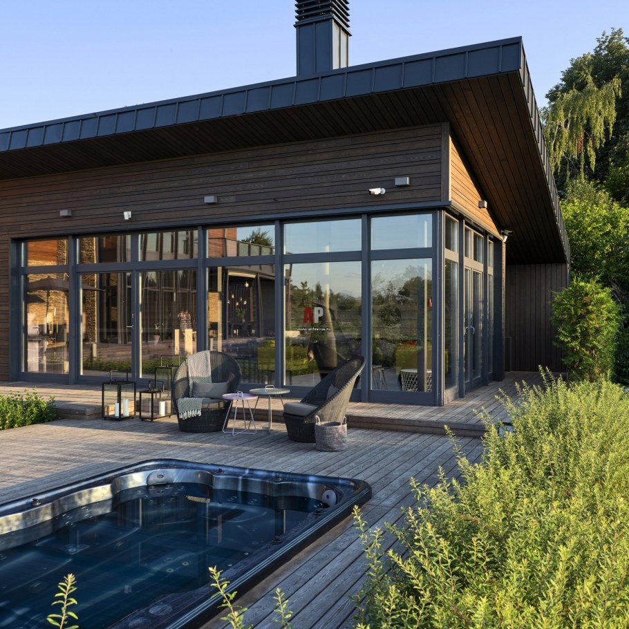 Дом Райт с плоской крышей