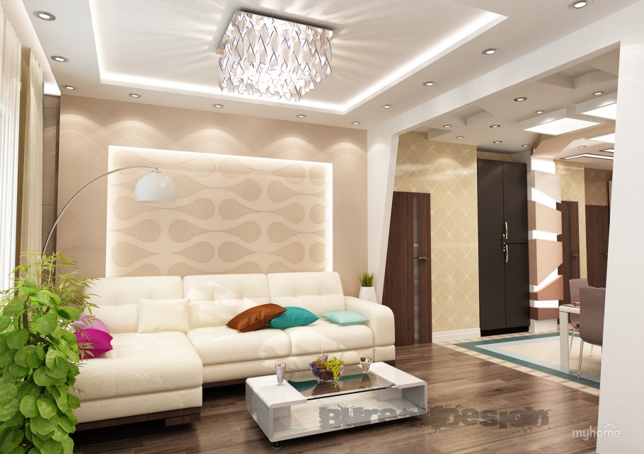 Гостиная совмещенная с коридором