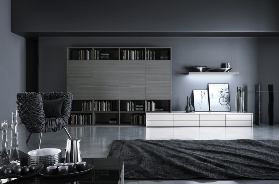 Комната с черными стенами