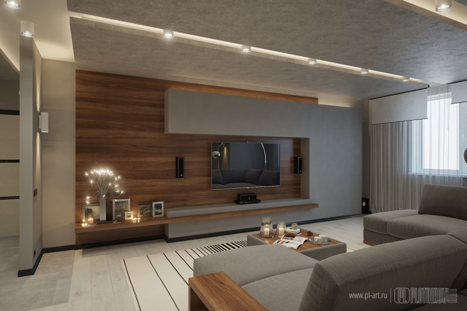 Гостиная ТВ зона ламинат