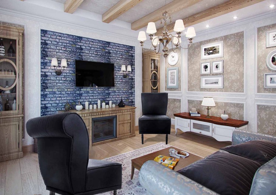 Гостиная комната в стиле Прованс