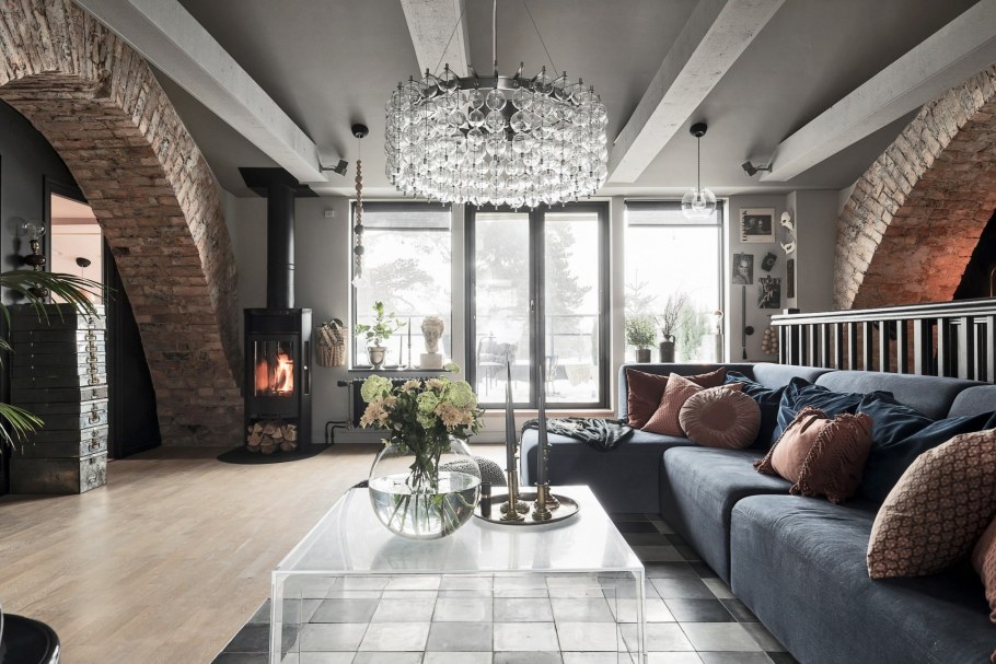 Мансардная квартира в стиле лофт