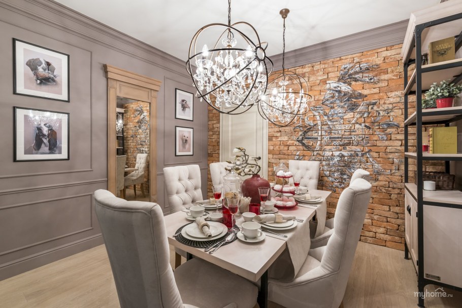 Кирпич в классическом интерьере