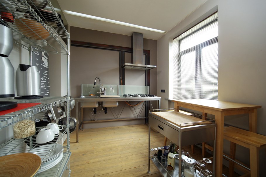 Интерьер мини кухни лофт