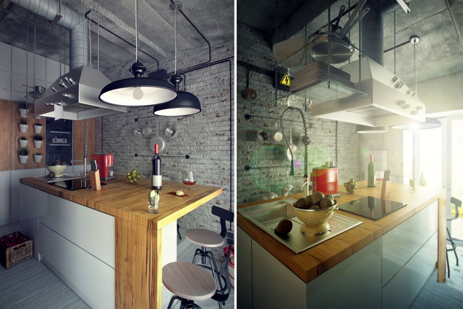 Лофт для маленькой кухни с маленьким бюджетом
