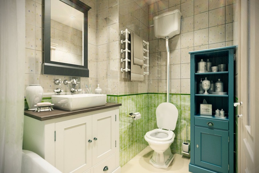 Ванная комната с сауной в стиле Прованс