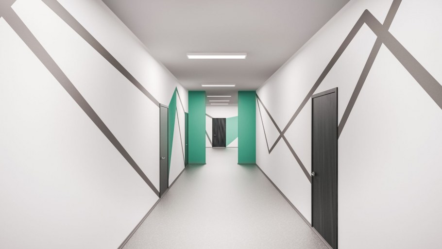 Геометрические фигуры в коридорах